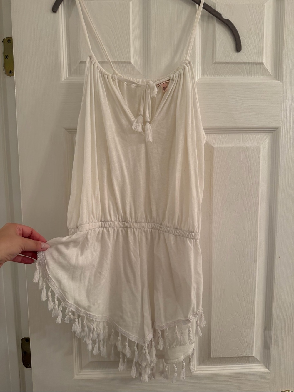 Victoria's Secret White Tassel Romper